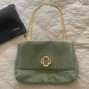 Maje green olive suede purse used once